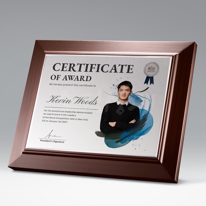 FULL컬러 출력이 가능하며 사진접목상패로 유용하게 쓰이는 제품입니다. 가성비 있는 제품으로 기업상패, 감사패, 공로패, 기념패, 표창패 등으로 선호도가 높습니다.